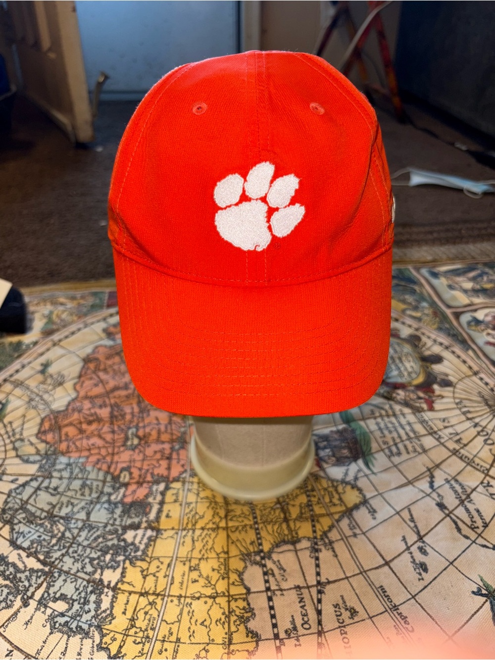 Nike Orange Cap with White Paw Embroidery